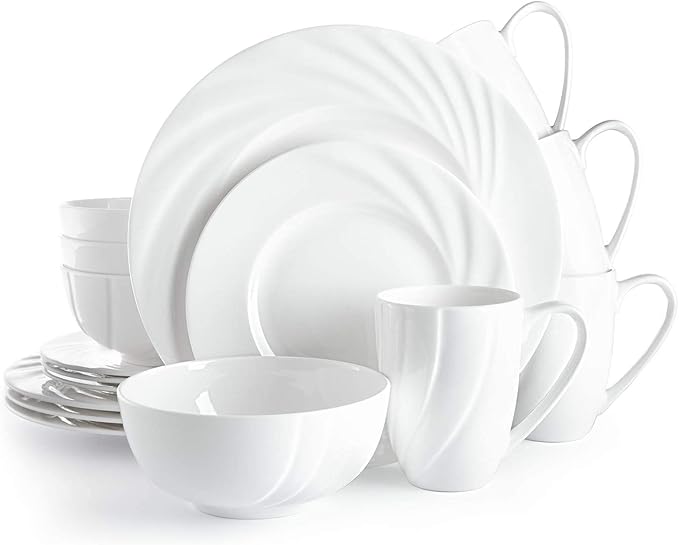 Porcelain Combination SetsPorcelain Kitchen Dinnerware Set Ceramic Tableware China dinnerware Set 16pcs Round Plates Dinnerware Sets Dinner Plates Plates an