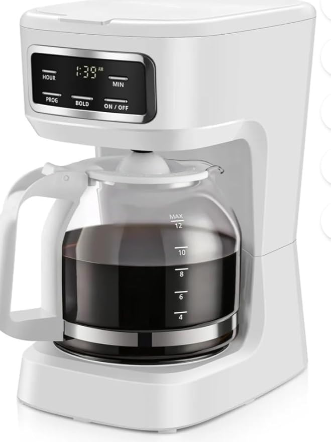 Ch.Mainstays 12-Cup Programmable Coffee Maker with Digital Display White Finish