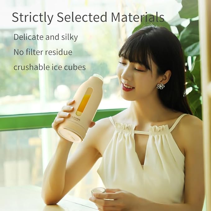 Portable Blender Personal Blender for Shakes and Smoothies Mini Juicer Cup with 6 Blades and LidUSB-C Rechargeable Self Cleaning 12OZ Single Serve Blenders for Travel Home Office Camping