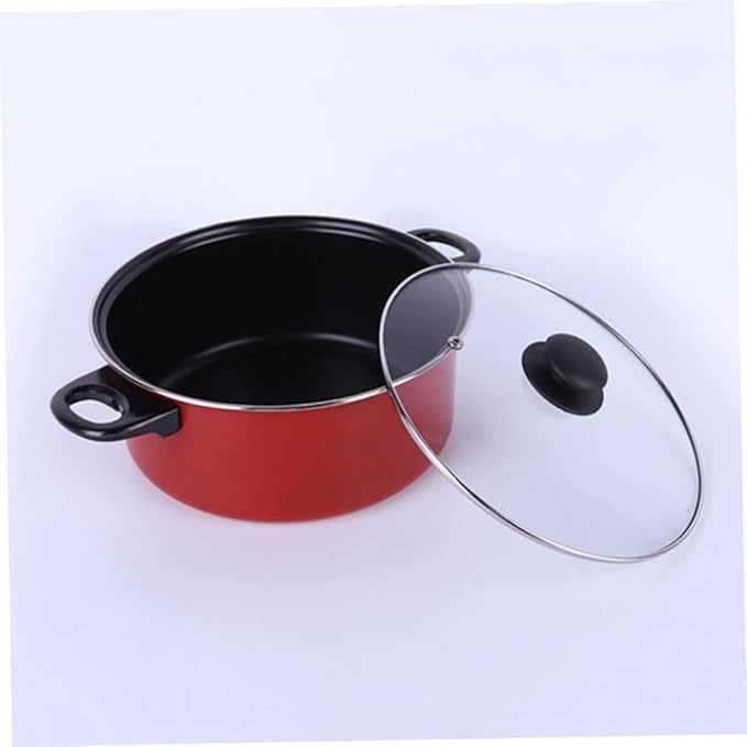 GLEAVI 3pcs Cookware Set Utensil Stainless Cooking Nonstick Milk Pan with Lid Kitchen Pots and Pan Induction Fry Frying Frying Pot Soup Non Stick Non Stick s Red