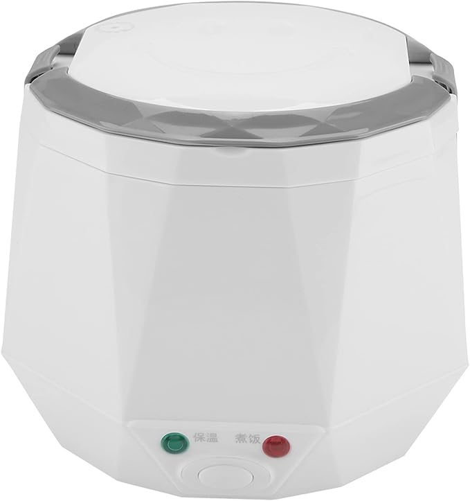 Miskall 24V Portable Electric Rice Cooker 140W Food Steamer 1.6 L Multifunctional Cooker for Truckers and Homes (白色)