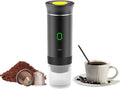 Portable Electric Espresso Coffee MakerSelf-Heating Car Espresso Maker3-in-1 Espresso Makerfor Camping RV Travel Office (black)