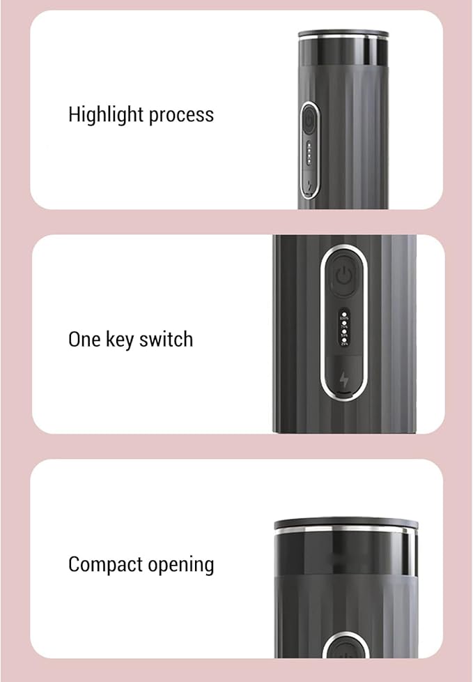 Fabater Portable Coffee Machine Mini Rechargeable Electric Coffee Maker for Travel Camping Office Compatible with Capsule and Ground Travel Maker for Camping Hiking