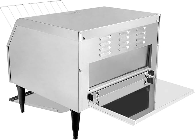 Commercial Conveyor Toaster 450 Slices/Hour2600W Industrial Toasters w/Double Heating Tubes Countertop Electric Toaster Front/Back Output Modes for Bun Bagel Bread Baked