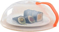 Thickened Transparent Microwave Splash Cover With Handle Round Anti-Splash Lid For Oven Food Plates Essential Kitchen Gadget