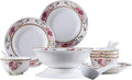 Flower Bone China Tableware Set Porcelain Dishes/Plate/Bowl Dinnerware SetCeramic Dinner SetsFine Dinnerware SetsDishwasher &amp Microwave Safe (16pcs Service for 4