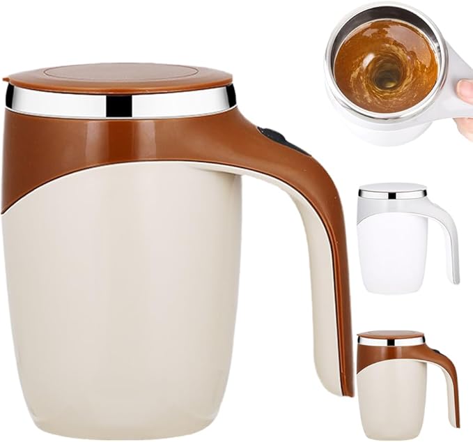 Automatic Magnetic Stirring Coffee Mug 2026 New Rechargeable Magnetic Sel Mugs with Lid Stainless Steel Automatic Self Mixing Mug for Milk Tea Cocoa (Coffee)