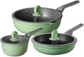 Pots and Pans Set 3Pcs Cookware Set Wok Frying Pan Milk Pot with Lid Medical Aluminum Alloy Non-Stick Cooking Pot Set Kitchen Kitchen Cooking Set