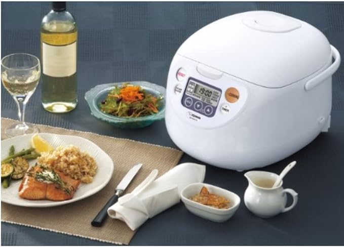 Zojirushi Micom Rice Cooker and Warmer (10-Cup/Cool White) Bundle with Rice Washing Bowl and Bamboo Spoon (3 Items)