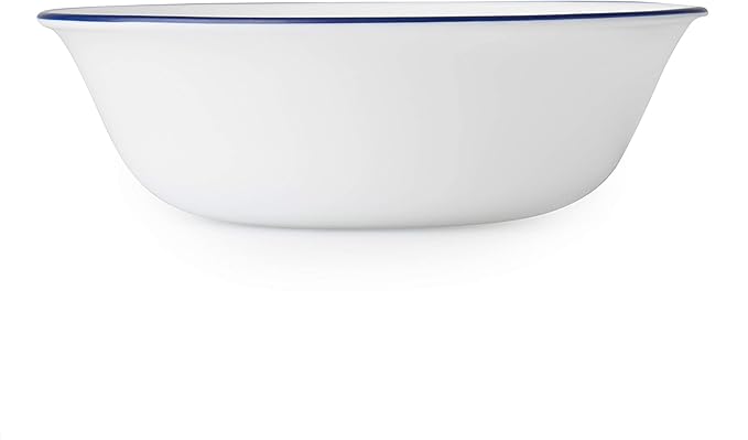 Corelle Vitrelle 18-Piece Service for 6 Dinnerware Set Triple Layer Glass and Chip Resistant Lightweight Round Plates and Bowls Set Indigo Speckle