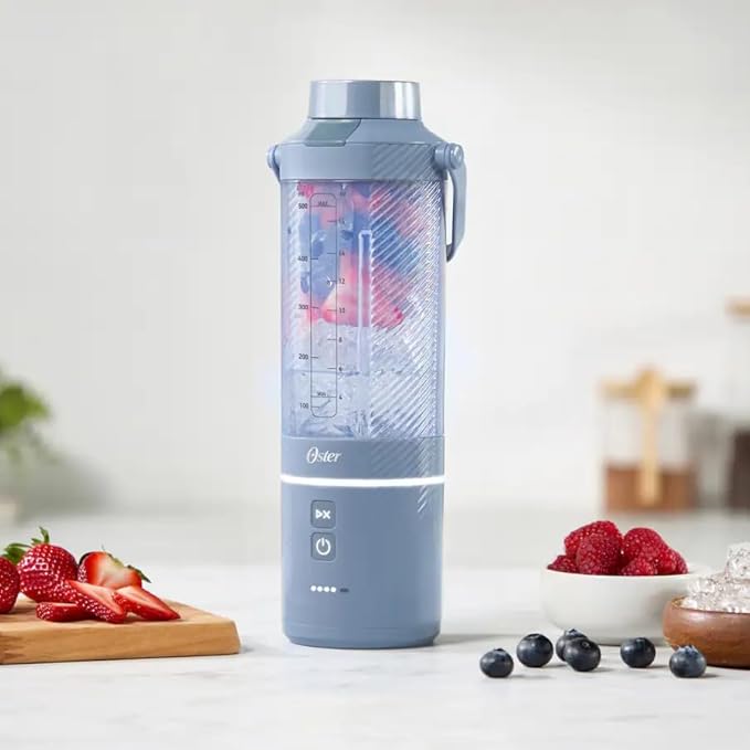 Oster – GoMax 20oz Portable Blender Anti-Jam Reversible Blade Detachable Travel Cup - Blue