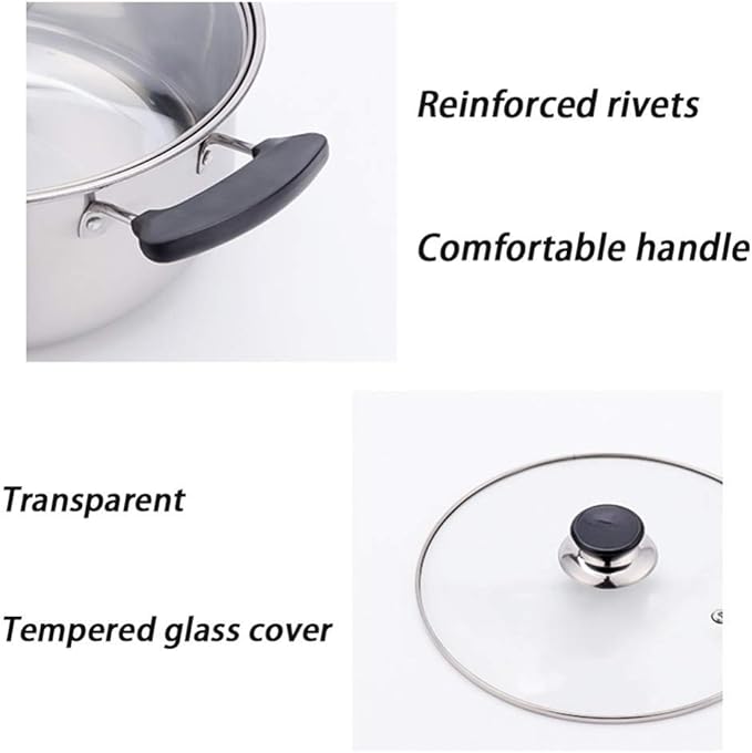 Stainless Steel &amp Saucepan Set - 3 Piece - Induction Pans with Toughened Glass Lids and Non-Slip Stay-Cool HandlesCan Be Used for A Variety of Heat Sources Including Induction Cooke
