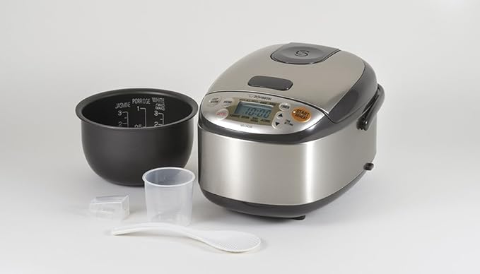 Zojirushi NS-LHC05 Micom Rice Cooker &amp Warmer Stainless Dark Brown 3 Cups Uncooked