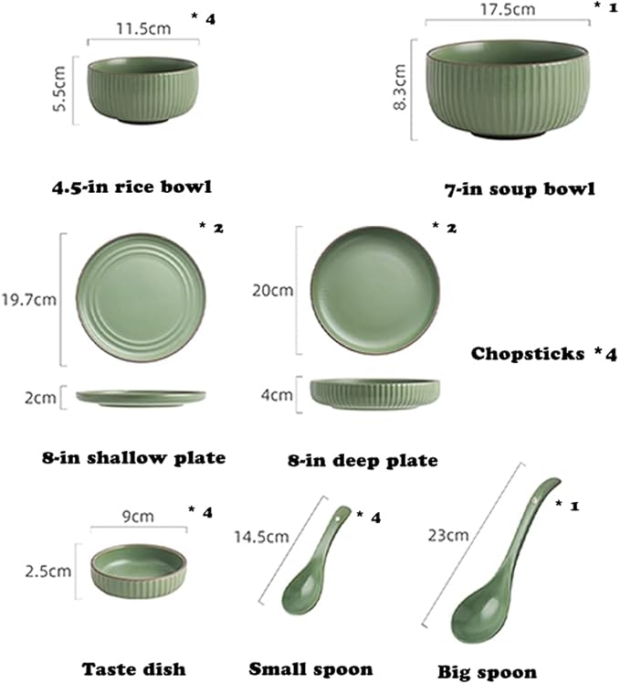Dinnerware Set 22 Pcs Dinner Sets Khaki And Blue Ceramic Tableware Set Service For 4 People