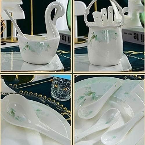 Ceramics Dinner Set Kitchen and Dining Service Durable Kitchen Dinnerware Set Dinner Salad Appitizer Dessert Plate Bowls Best for Indoor and Outdoor Party Creativity Villa Table Decor (14pcs One Size)