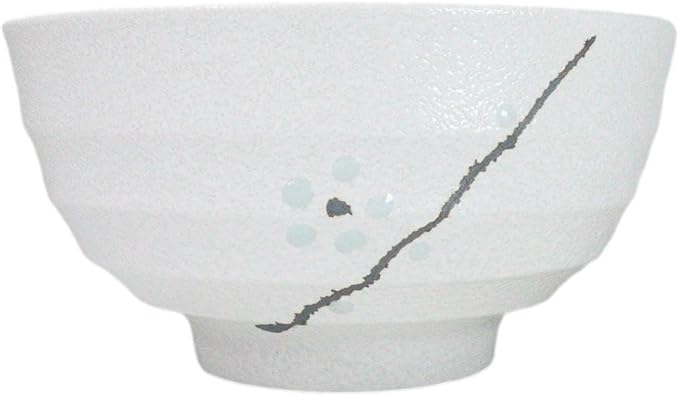 Ebros Gift Modern Yukino Hana Snow Flowers Ceramic Dinnerware Serveware Kitchenware Set Oriental Asian Restaurant Supply (Pack Of 5 Medium Soup Salad Rice Bowls 24oz)