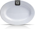 Stoneware Wide Rim Commercial Grade Dinnerware Brigth White Color Oval Platter 13 3/4 x 10 Case of 12