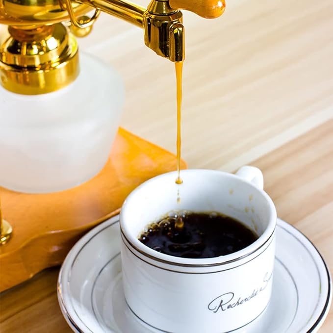 Balance Siphon Coffee MakerBelgium Coffee MakerLuxury Royal Belgium Balance Syphon Coffee Machine for Home Office Coffee Lover Cold Brew Maker (gold)