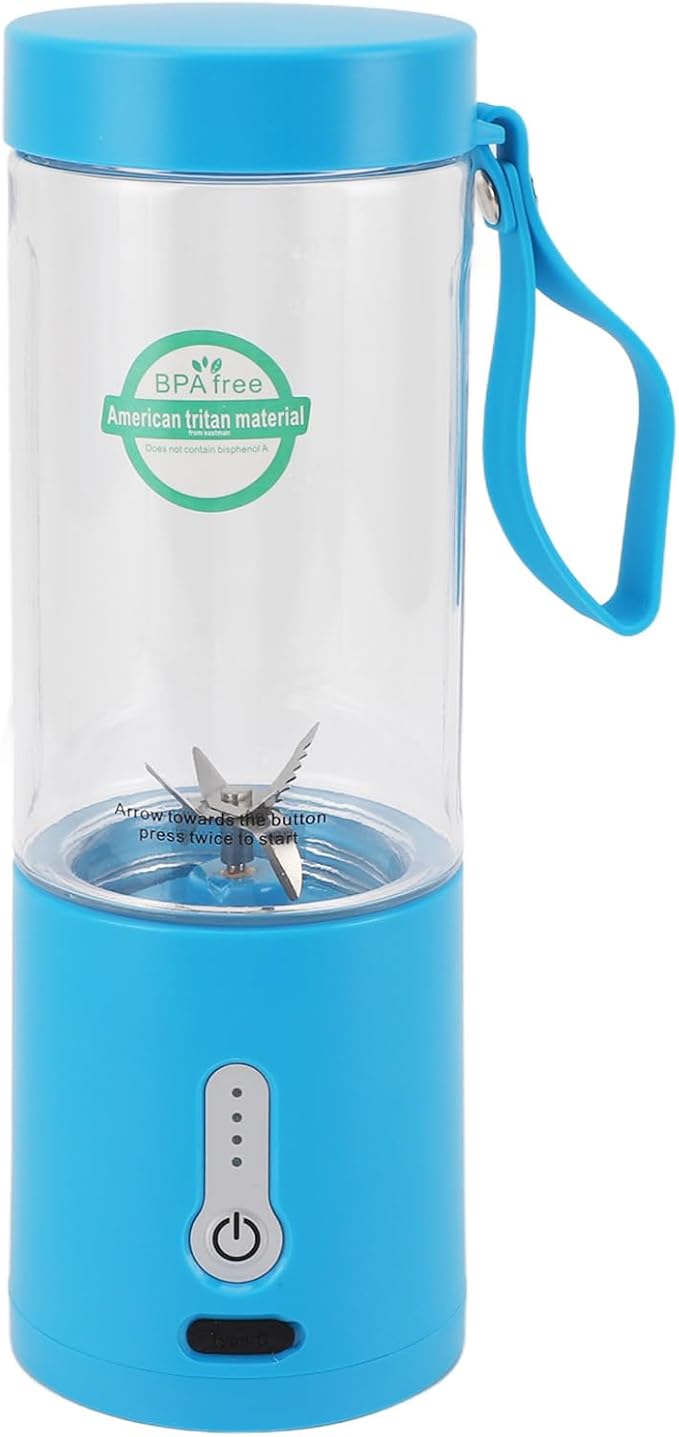 Portable USB Juicer Cup 530ml Electric Blender with 20000RPM Motor 6 Stainless Steel Blades 4000mAh Rechargeable Battery Type C Charging