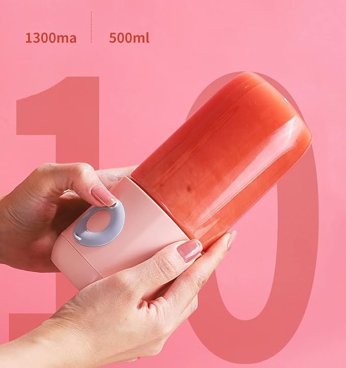 Portable Blender USB Rechargeable Travel Juicer Cup Electric Mini Personal Size Blenders for Smoothies and Shakes Fruit Juice Mixer with 6 Blades for Sports Travel and Outdoors (Color : White