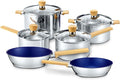 Concord 10 Piece Stainless Steel Cookware Set includes Saucepans Stock Pots and Pans/Skillets