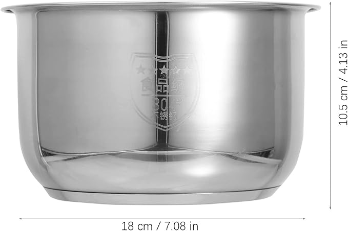 Ciieeo 2L Rice Cooker - Stainless Steel Inner Pot &amp Tank Liner - Electric Pressure Cooker Pot