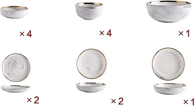 Elegant Dinnerware Set Dinner Plates Bowls Set Ceramics Dinnerware Set European Style Marble Dishes And Plates Porcelain Cake Dish Pastry Fruit Tray Ceramic Tableware Ste4 People