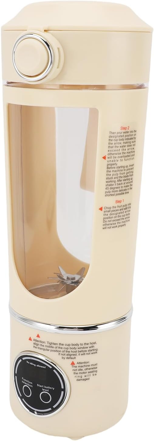 Asixxsix Portable Blender 700ML Leakproof Lid Rechargeable Smoothie Blender Travel with 1500mAh Battery for Travel Gym Home Office (Beige)