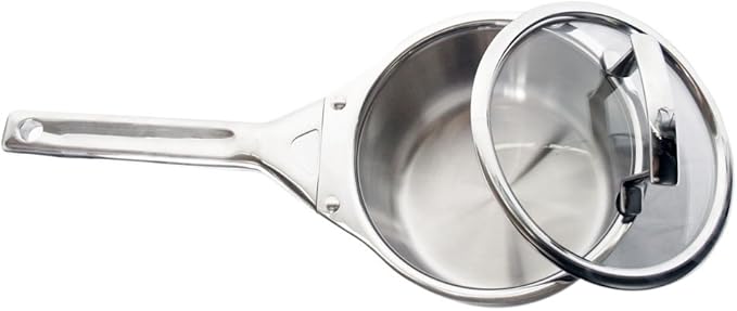 True Induction Stainless Steel Cookware for Inducton Cooktop - Sauce Pan with lid/ 6.5in. 1.5L