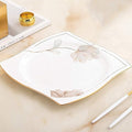 Porcelain Dinnerware Set Line Drawing Petal Decoration Bone China Tableware SetDishes/PlateCeramic DinnerFine China DinnerwareDishwasher Microwave Safe2pcs Plates