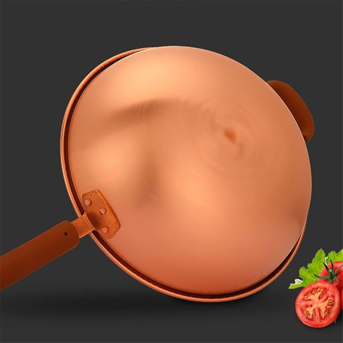 Copper Wok Uncoated Handmade Pure Copper Cooking Household Pot Old Style Rice Cooker Induction Cooker Gas Stove Copper Pot (Color : A Size : 35cm) (A 35cm)