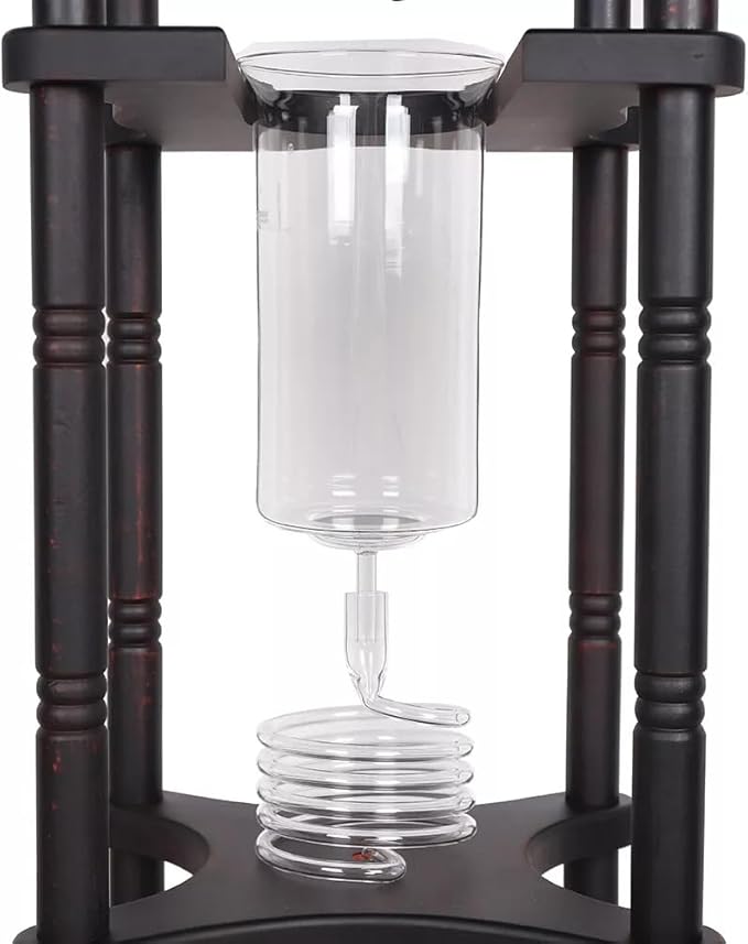 Cold Drip Coffee Maker Cold Brew Machine Glass Slow Drip Technology Ice Drip Coffee Pot w/Adjustable Walve Handmade Glass Cold Brew Maker for Home Office Drip Coffee Maker