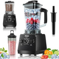 Blender Smoothie Blenders PRASKY Max.2400Watts/1000Watts Kitchen Blender and Grinder Combo 25000RPM Powerful Kitchen 68oz BPA Free 2 Containers Countertop Blenders Ice Crushing