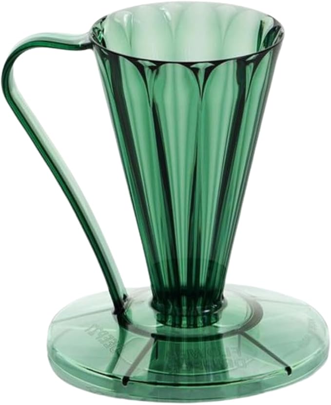 CAFEC Pour-Over Flower Dripper DEEP 27 Clear Dark Green | FDD-27CDG