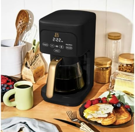 12-Cup Programmable Coffee Maker by Drew Barrymore Bold Strength Options Auto Shut-Off (Black Sesame)