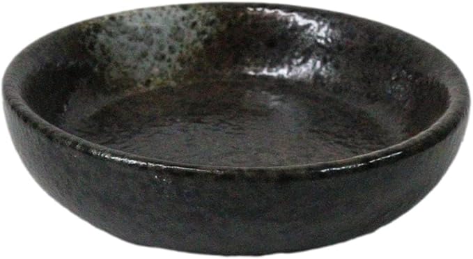 Ebros Gift Artistic Charcoal Grey Tone Hakumu Porcelain Collection Dinnerware Serveware Kitchenware Set Asian Japanese Restaurant Supply (Pack Of 6 Round Condiment Sauce Dishes 1.5oz)
