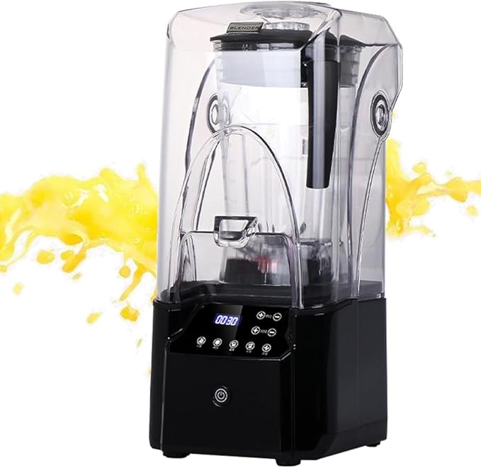 Commercial Stand Mixer 2.2L Electric Blender Smoothie Maker with 110V-240V 18000-30000RPM Capacity Soundproof Hood 5 Presets for Kitchen Milk Tea Coffee Dessert Leisure Shop