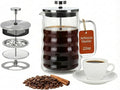 Glass French Press Coffee Maker Double-Wall Borosilicate Glass Coffee Press with Stainless Steel Mesh Filter Manual Coffee Brewer &amp Tea Press Wavy-Design French Press 22oz (Serves 4–5 Cups)