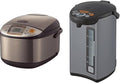 Zojirushi NS-TSC18 Micom Rice Cooker and Warmer 10-Cups &amp Micom Water Boiler &amp Warmer 135 oz. / 4.0 Liters Silver