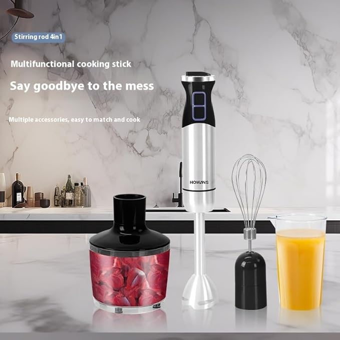 Hand Blender Multi-function Handheld Electric Blender with Chopper Whisk and Beaker