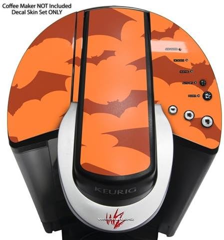 Decal Style Vinyl Skin compatible with Keurig K40 Elite Coffee Makers Deathrock Bats Orange (COFFEE MAKER NOT INCLUDED)