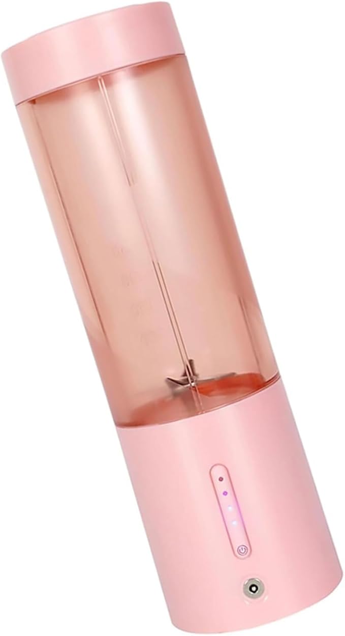 Small Portable Blender 450ML Capacity Electric Juicer Fruit Mixers Rechargeable Blender Small Juicer Waterproof Portable Electric Juicer (Pink)
