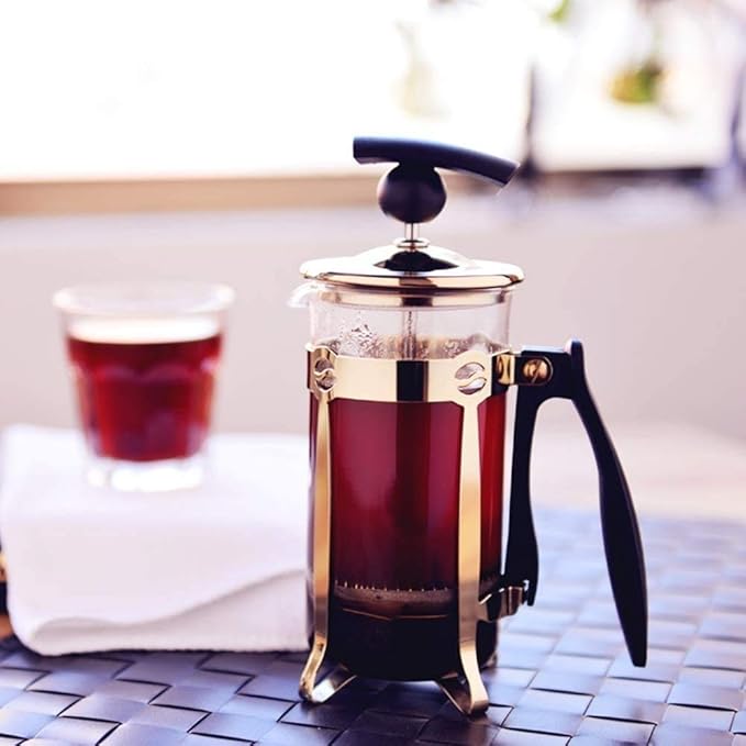 French Press Coffee MakerCoffee Press with Stainless Steel Bracket Easy To Clean Durable Heat Resistant Glass 12oz/350ml