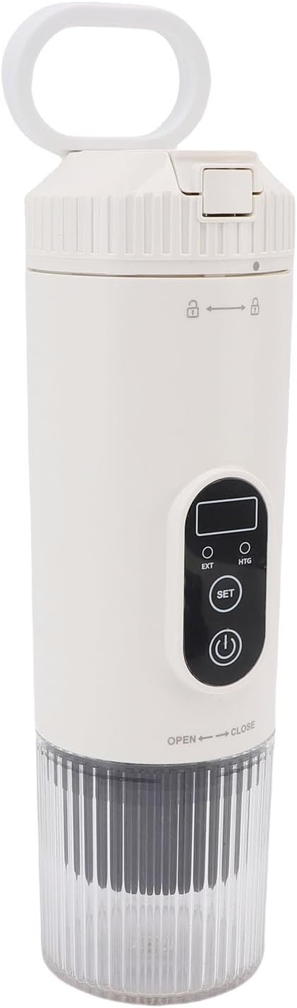 Portable Coffee Maker Electric Espresso Machine Travel Coffee Maker with 21 Bar Pressure &amp 7800mAh Battery Compatible with Capsules &amp Ground Ideal for Travel Camping (White)