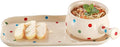 Elegant Ceramic Dinnerware Set with Serving Plates Soup Bowls &amp Cracker Holder - Durable Tableware for Family Meals Entertaining Guests Daily Use