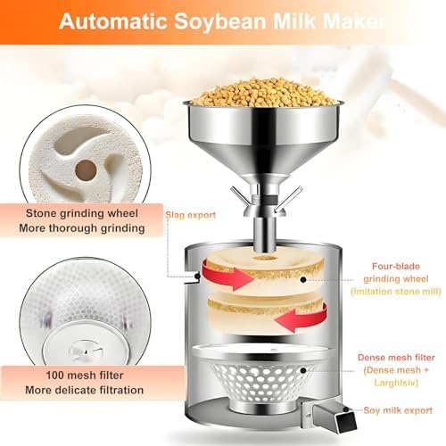 Commercial Soybean Milk Machine with Slag Separation High-Capacity Automatic Grinder for Restaurants Canteens &amp Small Food Businesses