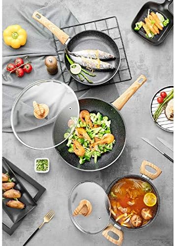 Cookware Maifanshi 3 Piece Pot Set Household Non Stick Pot Induction Cooker Wok Suit Kitchen Pots and Pans Cookware Set