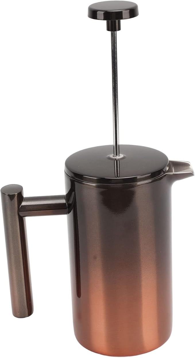 French Press Coffee Maker304 Stainless Steel Insulated Coffee PressFrench Press Coffee Tea Maker with Filter Double Layer Stainless Steel Gradient Ramp(800ML)