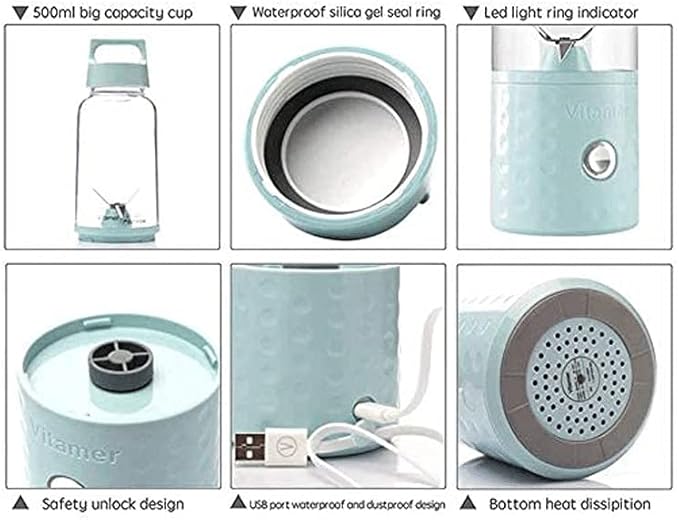 Portable Blender Smoothie Blenders Personal Size Blender USB Rechargeable Smoothies and Juicer Cup 4000mAh Rechargable Battery