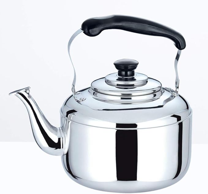 Glass Coffee Maker Water Bottle Metal Glass Coffee Pot Teapot for Stovetop Water Pouring Kettle Coffee Kettle Pour Over Teakettle for Home Household Heating Water KettleSilver-20x12.2x24cm